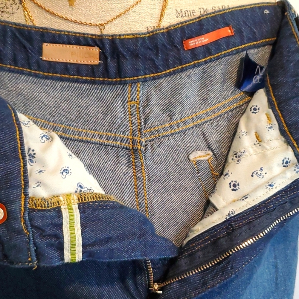 Pilcro Dark Blue Flare & Wide Leg Jeans - Picture 7 of 12